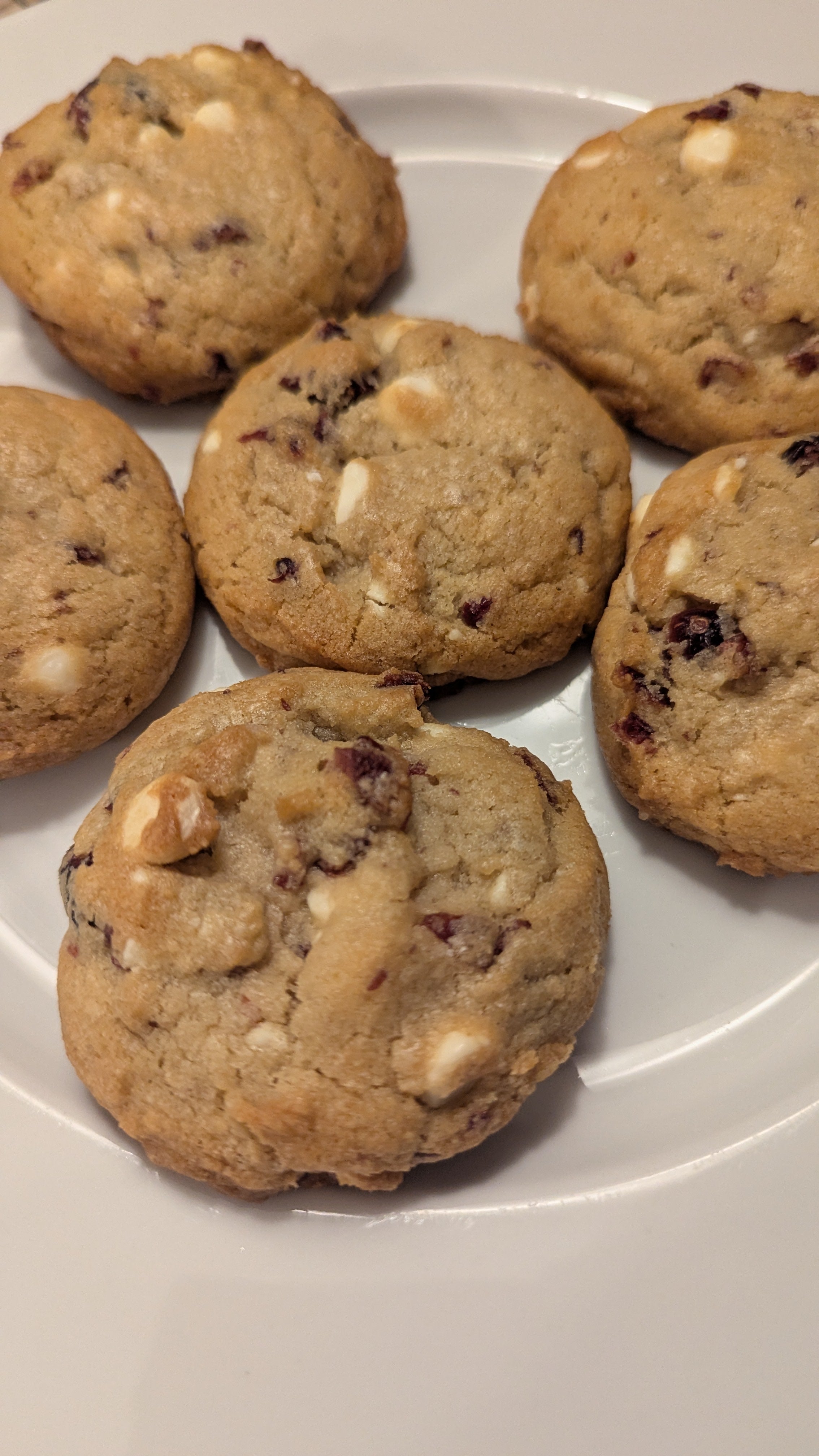 White chocolate cranberry cookies